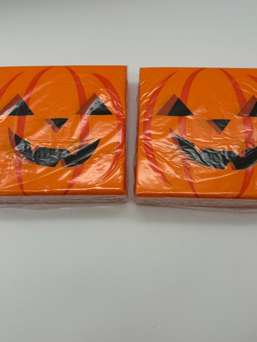 Way To Celebrate Halloween Orange Pumpkin Disposable Napkins, 45 Count (x2) NEW